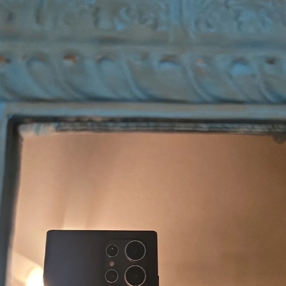 Elegant Blue Square Mirror